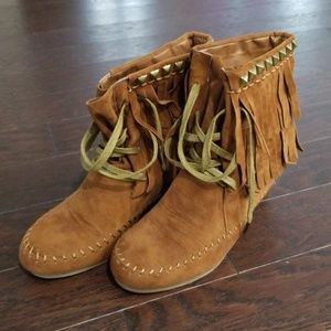 **SOLD**Moccasin Wedge Bootie
